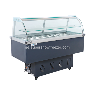 Kommersiell frys ss Pans Salad Cold Display Counter